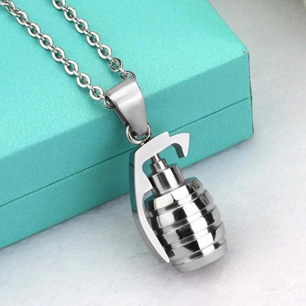 Classy Men's Grenade Pendant Necklace