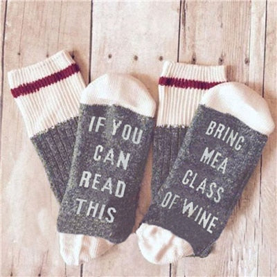 If You Can Read This Bring Me A Glass Of Wine Socks 4