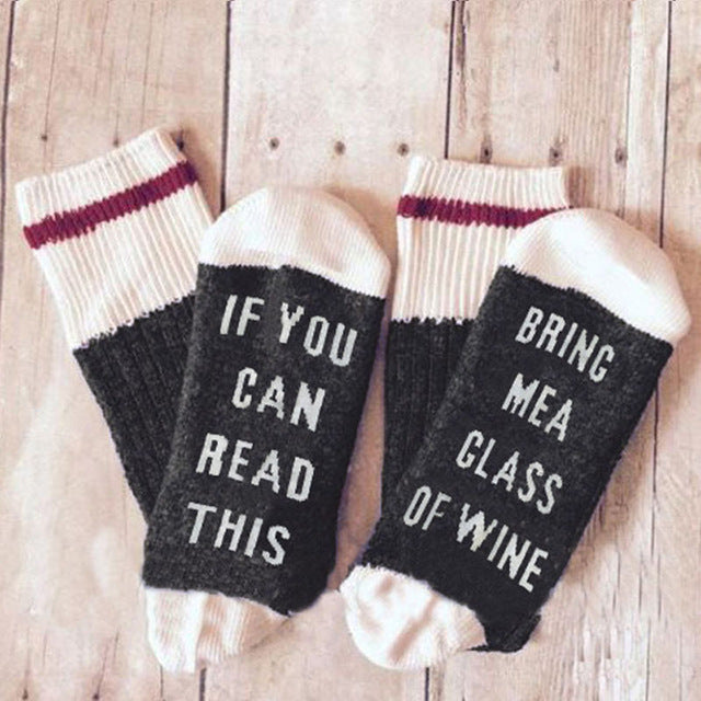 If You Can Read This Bring Me A Glass Of Wine Socks 3
