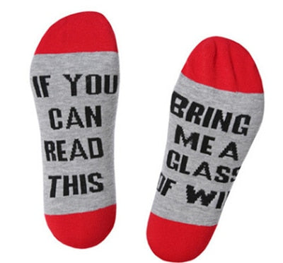 If You Can Read This Bring Me A Glass Of Wine Socks 5