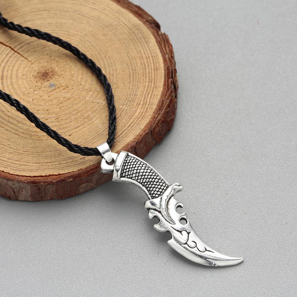Silver Dagger Pendant Necklace