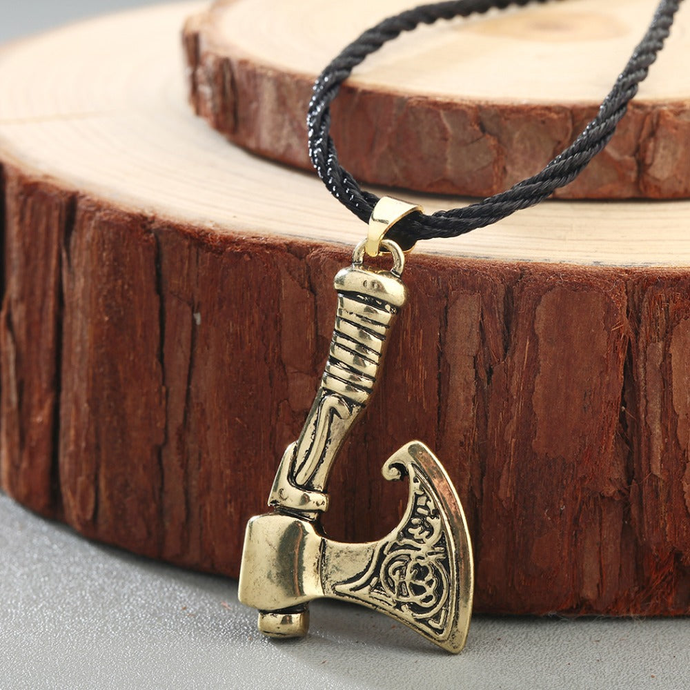 Silver Axe Pendant Necklace Secondary image