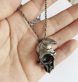 Half Skull Pendant Necklace mens skull necklace