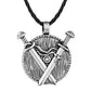 Double Sword & Shield Pendant Necklace