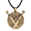 Double Sword & Shield Pendant Necklace