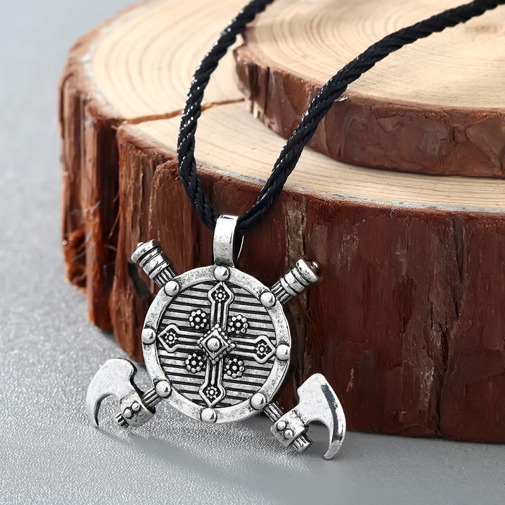 Axes & Shield Pendant Necklace Secondary image