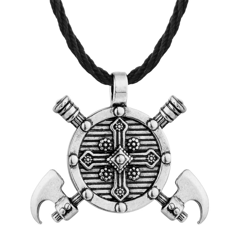 Axes & Shield Pendant Necklace