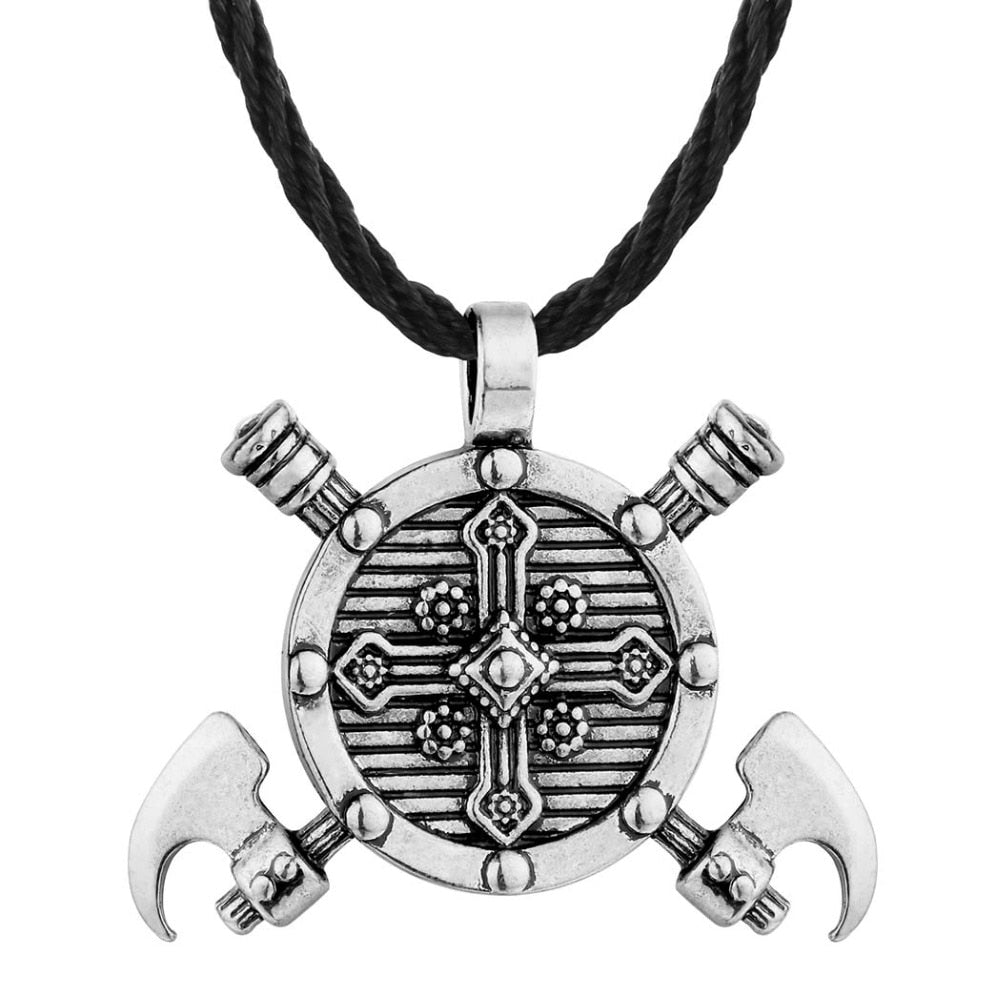 Axes & Shield Pendant Necklace