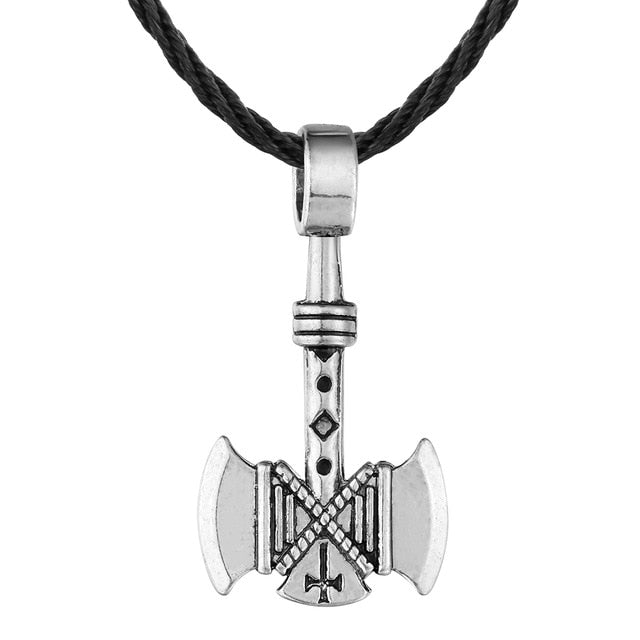 Silver Axe Pendant Necklace Secondary image