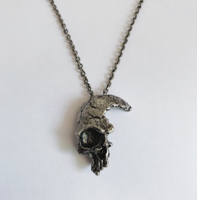 Half Skull Pendant Necklace Secondary image