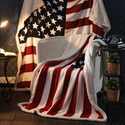 American Flag USA Hooded Blanket