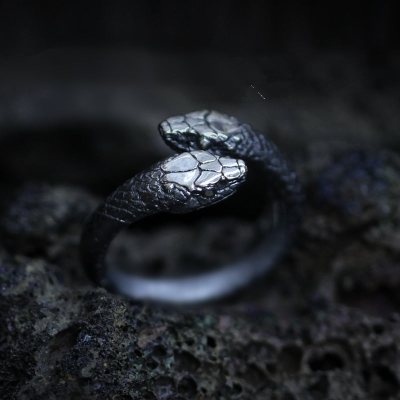 Double Headed Snake Stainless Steel Ring Main image