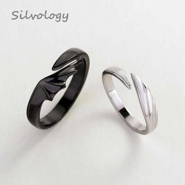 Angel & Devil Sterling Silver Divine Couple Rings