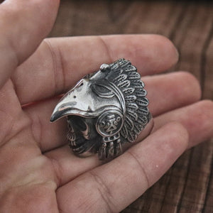 Ancient Indian Aztec Eagle Warrior Ring