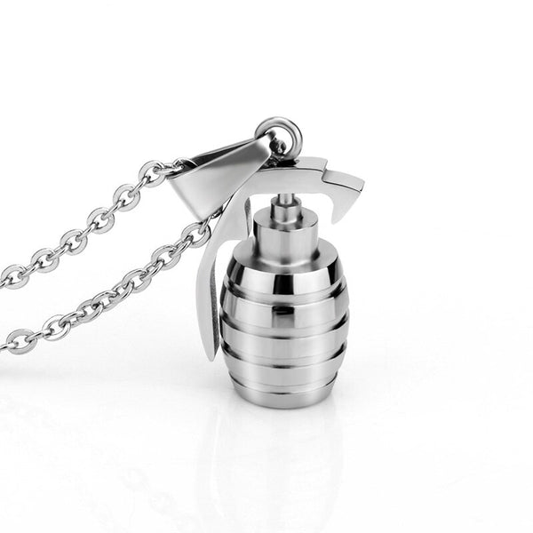 Classy Men's Grenade Pendant Necklace