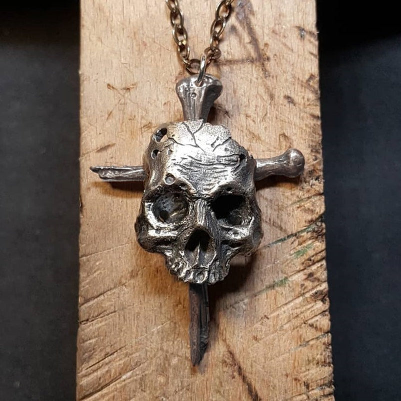 Skull Cross Necklace Stainless Steel Main image