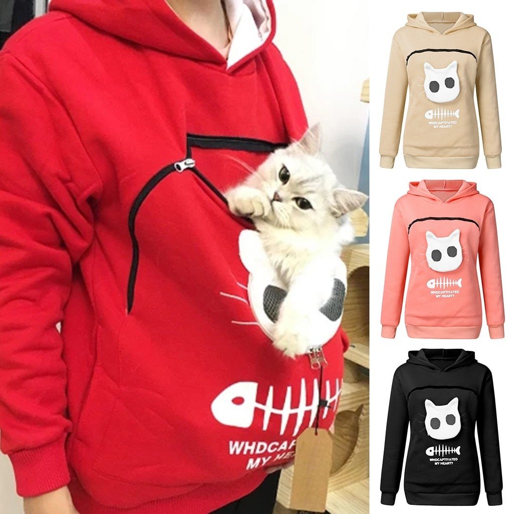 cat pouch hoodie cat hoodie cat carrier hoodie cat pocket hoodie