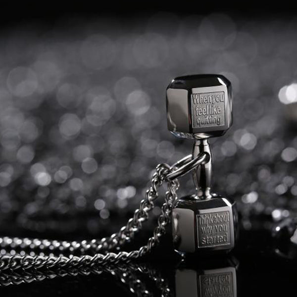 Motivational Dumbbell Gym Fitness Necklace