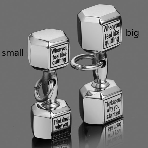 Motivational Dumbbell Gym Fitness Necklace