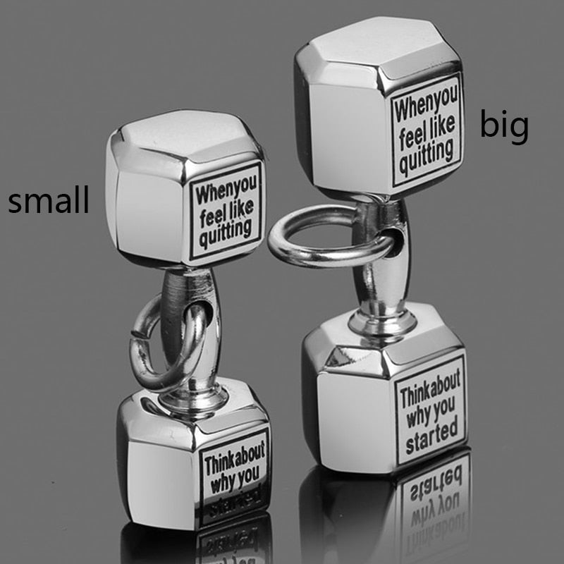 Motivational Dumbbell Gym Fitness Necklace