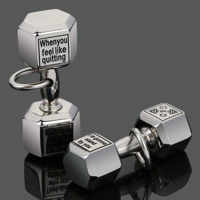 Motivational Dumbbell Gym Fitness Necklace