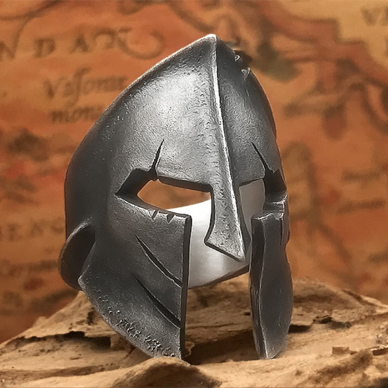 Stainless Steel Spartan Warrior Helmet Ring