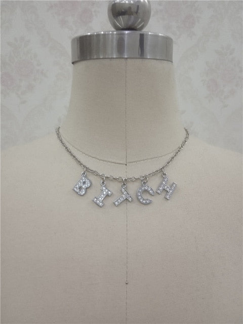 Bitch Crystal Choker Necklace Secondary image