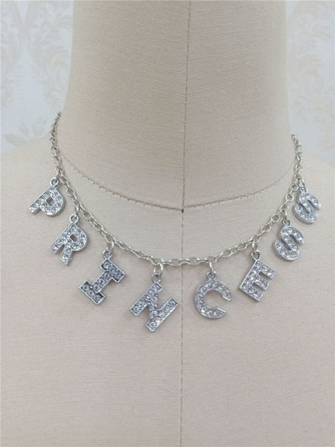 Princess Crystal Silver Choker Necklace Secondary image