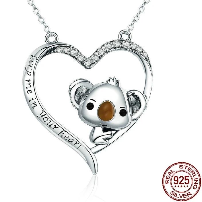925 Sterling Silver Koala Heart Necklace Main image