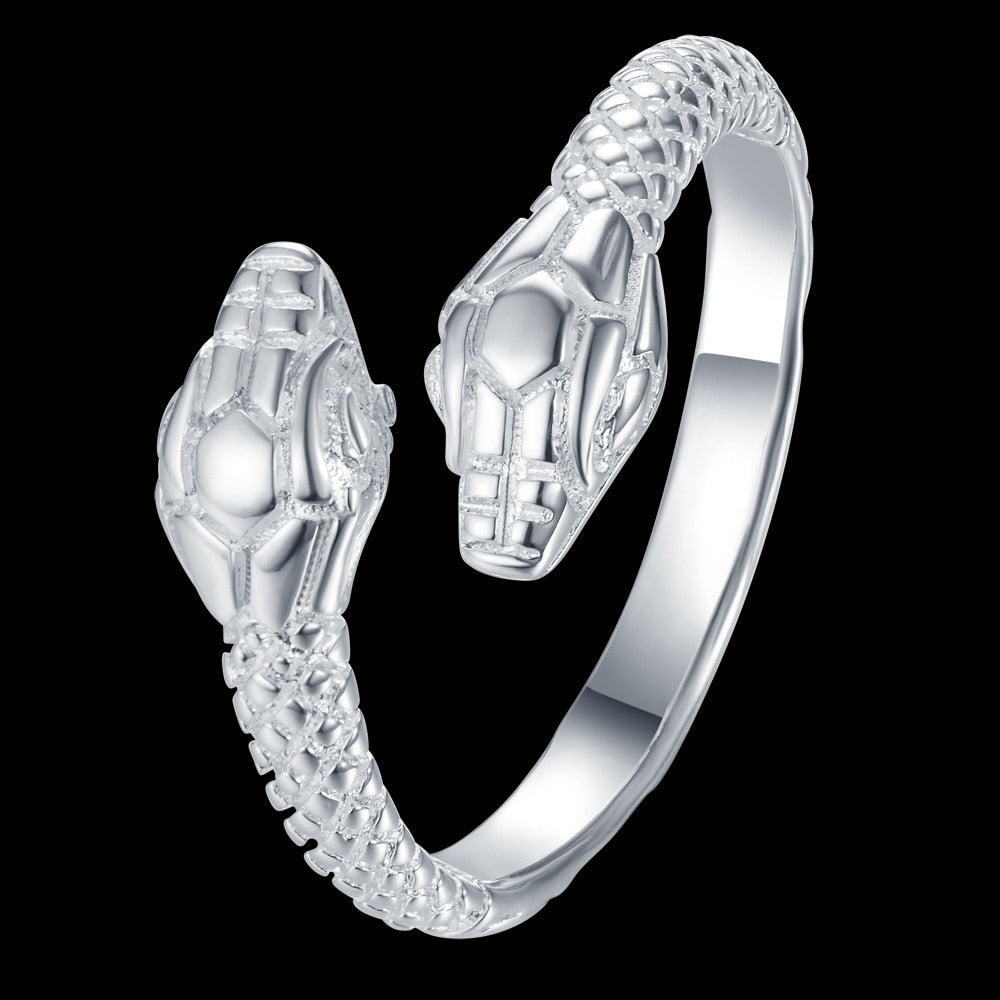 Adjustable Silver Plated Snake Ring Secondary image