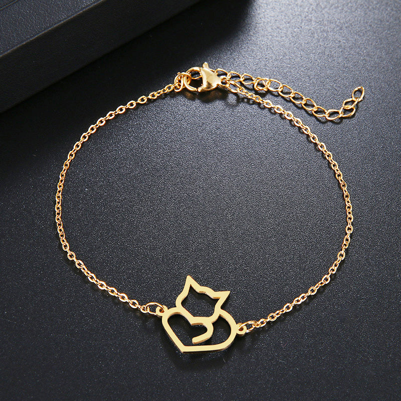 cat bracelet cat charm bracelet silver cat bracelet gold cat bracelet