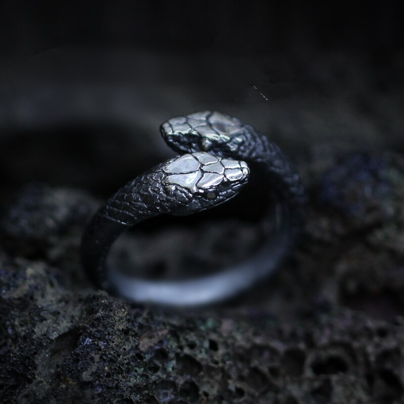 Double Headed Snake Stainless Steel Ring Secondary image