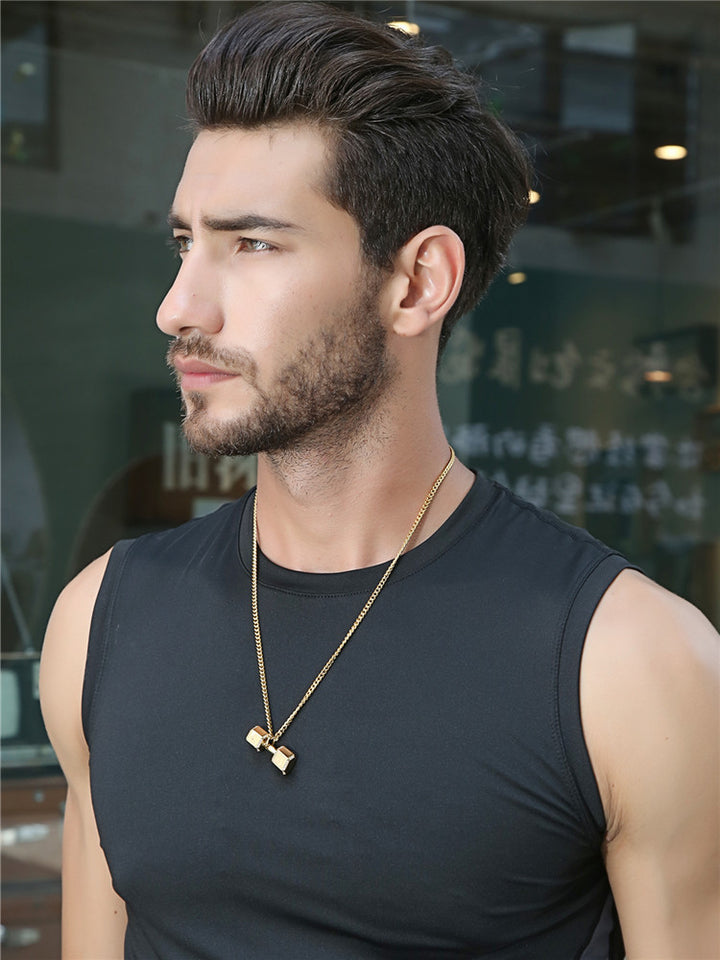 Motivational Dumbbell Gym Fitness Necklace