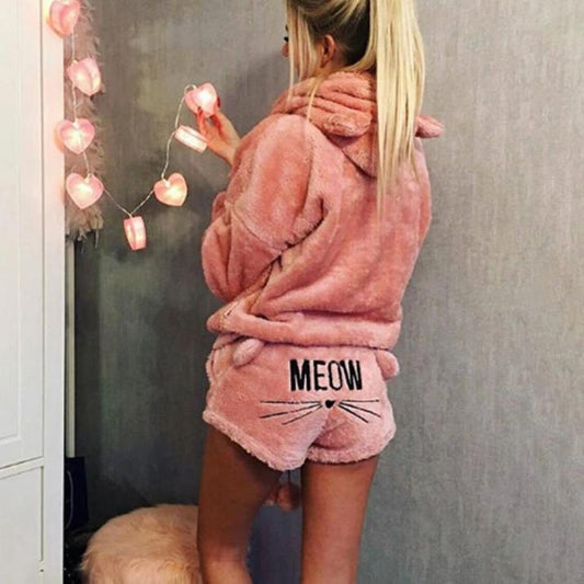 Cute Cat Meow Womens Pajamas Set