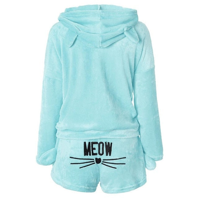 Cute Cat Meow Womens Pajamas Set