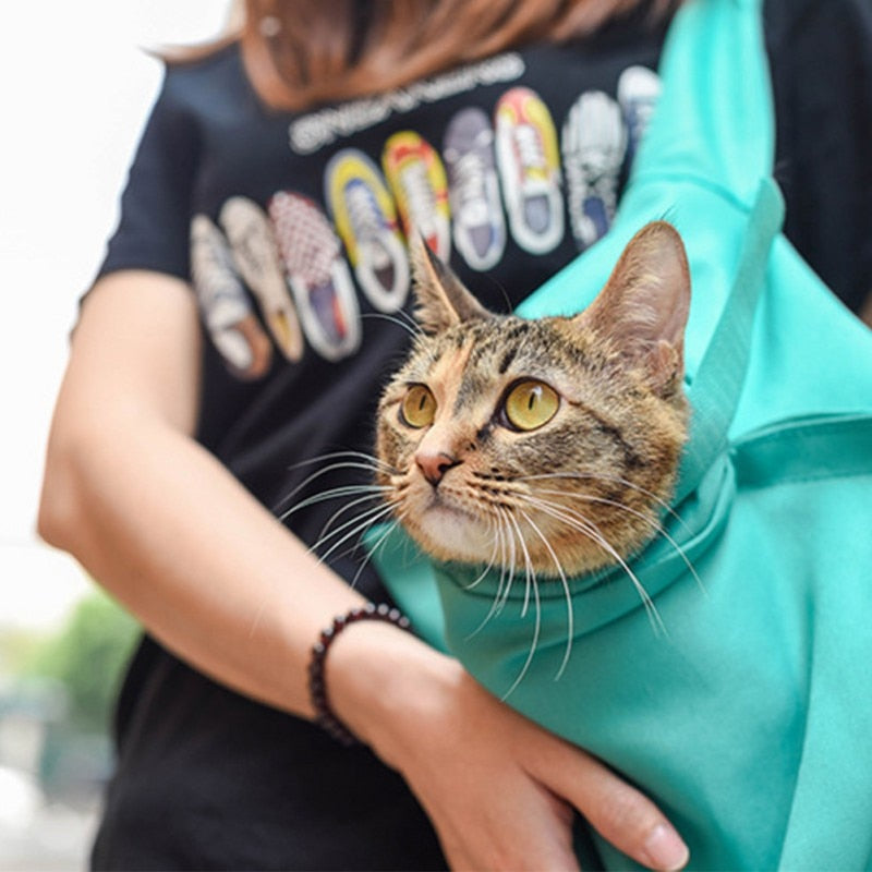 Cat Breathable Outdoor Travel Shoulder Bag Pouch