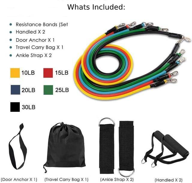 Home Workout Resistance Band Set (11 Pcs)