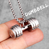Dumbbell Gym Fitness Necklace | Stainless Steel Gym Necklace Dumbbell Gym Fitness Necklace | Stainless Steel Gym Necklace