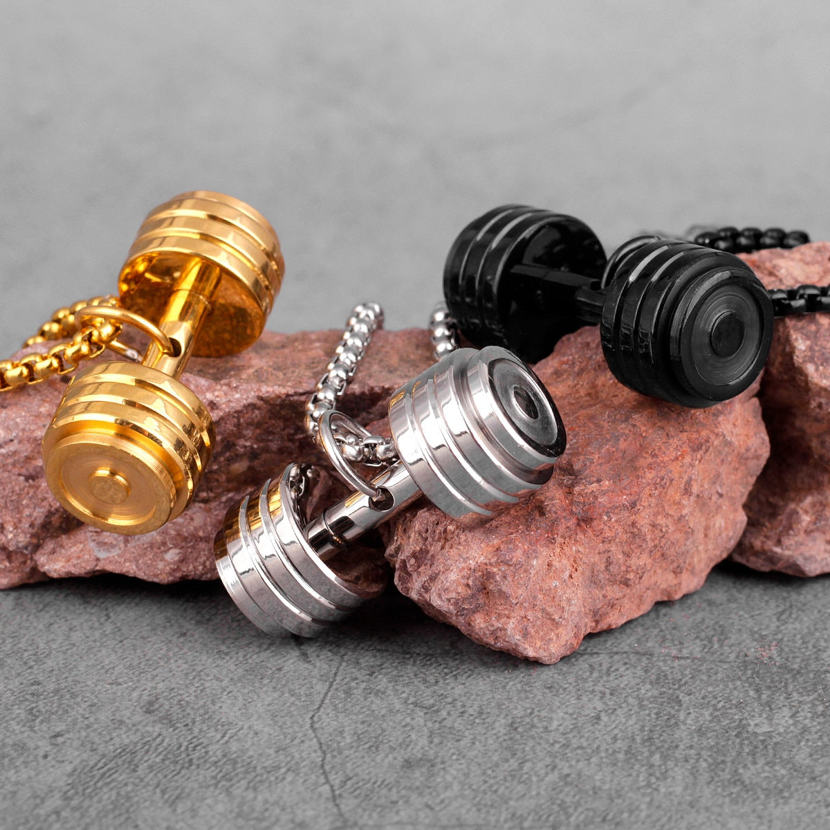 Dumbbell Gym Fitness Necklace | Stainless Steel Gym Necklace Main image