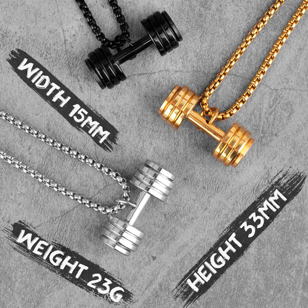 Dumbbell Gym Fitness Necklace | Stainless Steel Gym Necklace