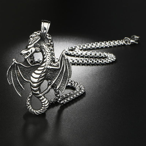 Flame Dragon Pendant Necklace