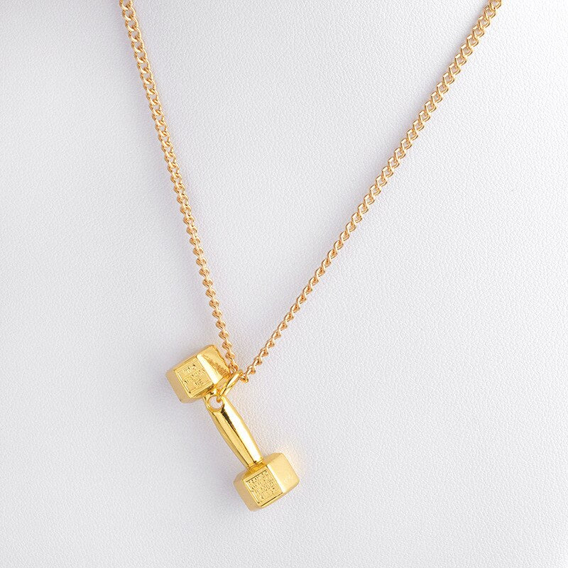 Dumbbell Pendant Necklace | Gym Fitness Necklace Secondary image