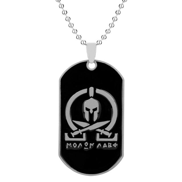 Spartan Military Dog Tag Necklace