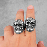 Big Beard Biker Skull Stainless Steel Mens Ring Pirate Ring, Pirate Rings, Skull Ring, Skull Rings