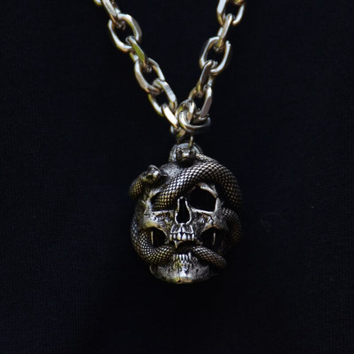Vintage Snake & Skull Necklace