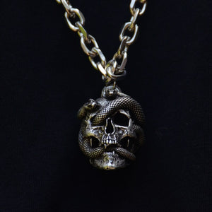 Vintage Snake & Skull Necklace