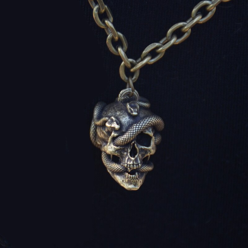 Vintage Snake & Skull Necklace
