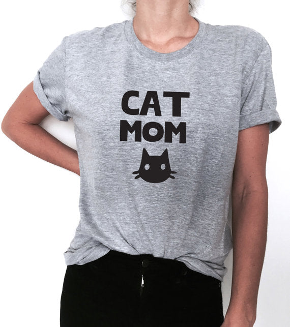 Cat Mom Print Womens T-Shirt Main image