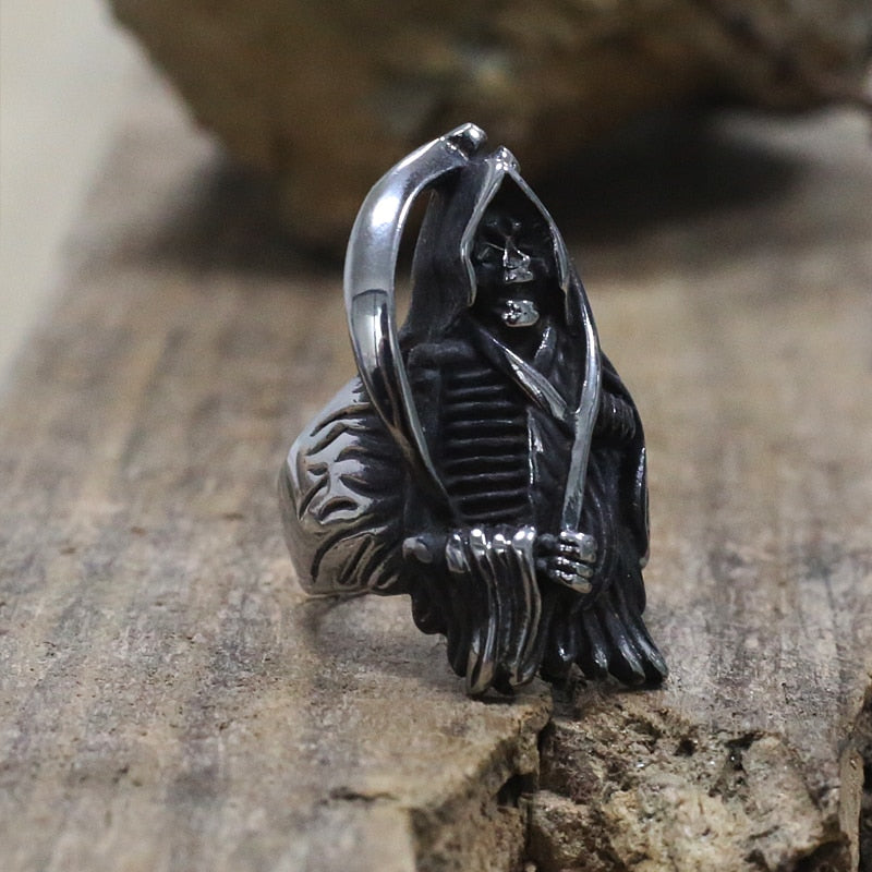 Gothic Grim Reaper Skull Ring