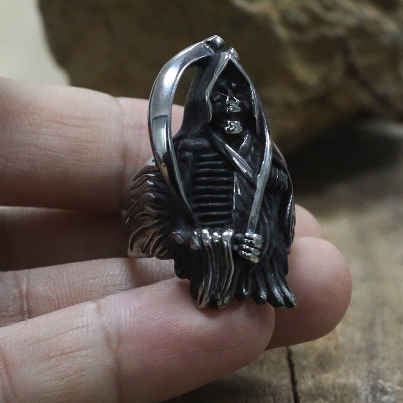 Gothic Grim Reaper Skull Ring